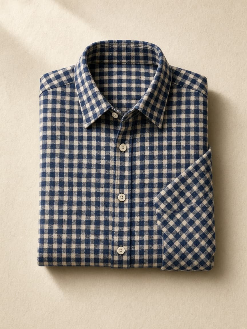 Navy Check Casual Shirt
